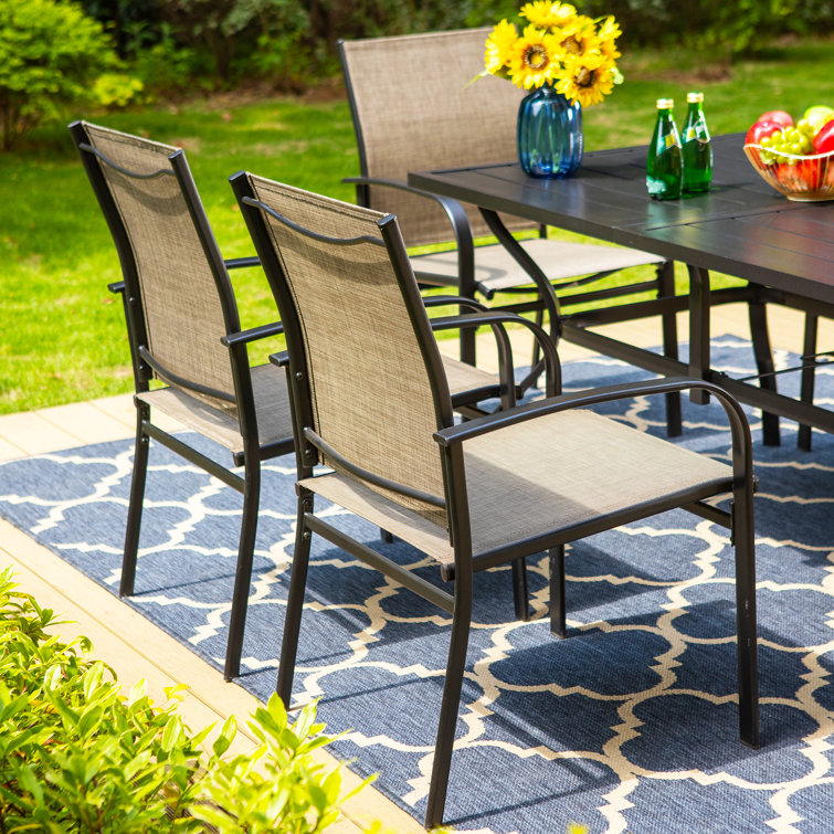 Powder-coated Steel Outdoor Dining Armchair