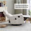 Fauteuil inclinable manuel chauffant beige avec fauteuil à bascule et pivotant en tissu pour le salon-1651630861