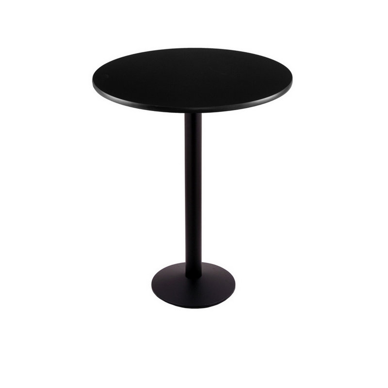 Pedestal Table, 30" W x 30" L, Black, Counter Height (36” Height)