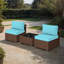 Ensemble de meubles de patio d'extérieur 3 pièces avec coussins anti-éclaboussures Kalinowski-109306391