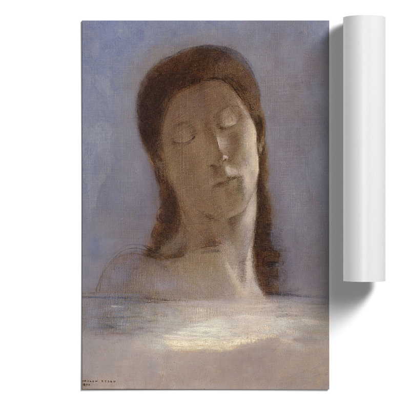 Closed Eyes by Odilon Redon - Unframed Painting, 30cm H x 21cm W x 0.1cm D