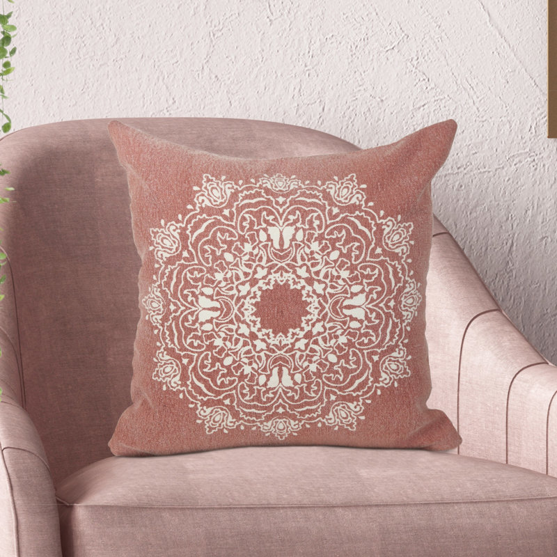 Housse de coussin en coton Home Goods Intricate, polyester, Rouge