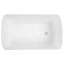 Baignoire balnéo autoportante en acrylique de 124 cm (49 pouces), style japonais carré, avec trop-plein chromé et vidange rapide, blanc brillant