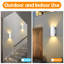 Luminaires muraux d'extérieur modernes, luminaires de porche haut et bas noir mat pour patio, garage, extérieur - paquet de 2-114498672-128587318