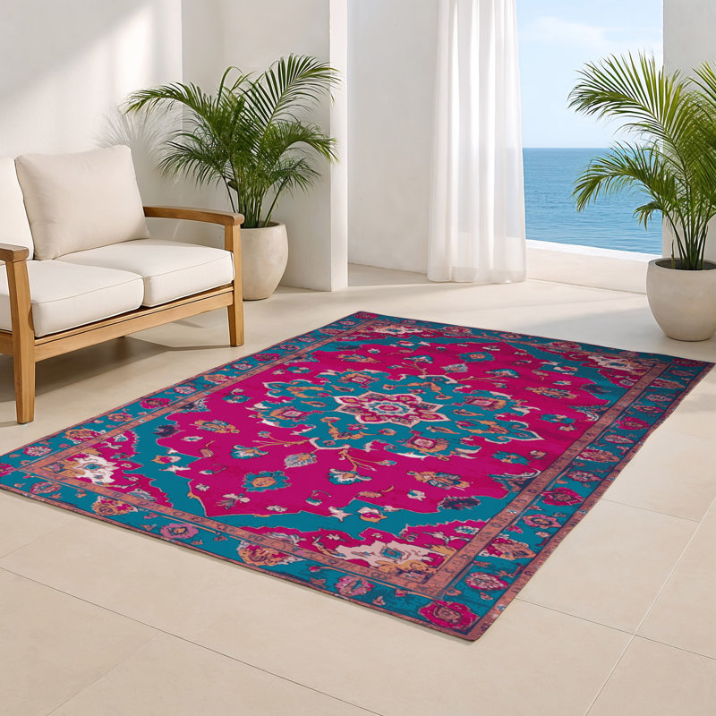 Tapis d'intérieur et d'extérieur mauve Tabriz, Rectangulaire 2 pi x 3 pi