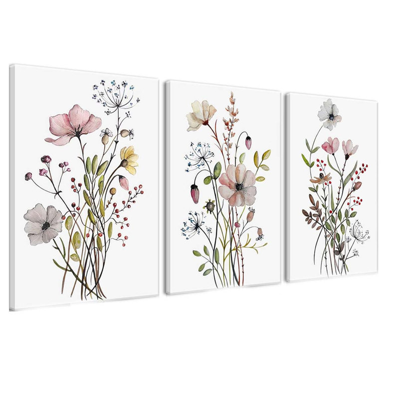 3 Piece Wrapped Canvas Print, 60 cm H x 40 cm W