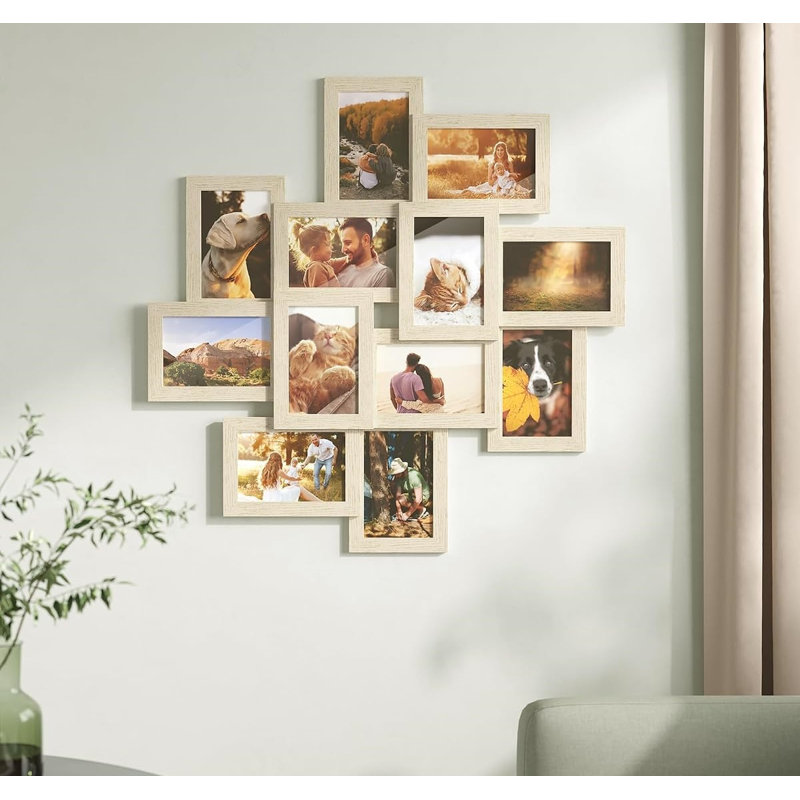 63.3x63.3x3.6cm Black Picture Frame - Set of 12, Natural