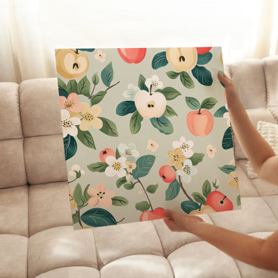 «Food and Kitchen Apples Pattern II», reproduction d'art moderne sans cadre