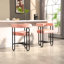 Ensemble de 2 tabourets de bar House Hold, tabourets de bar modernes avec dossier, cadres en métal noir et tabourets de bar