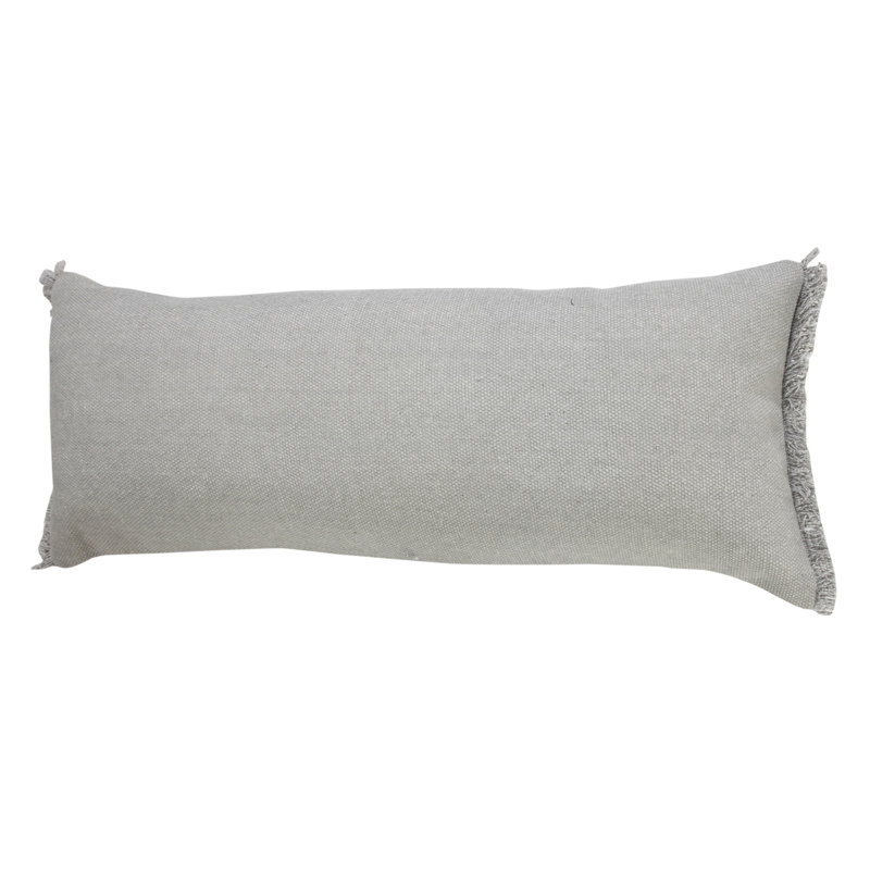 14" X 36" 100% Cotton Zippered Pillow, Light Gray