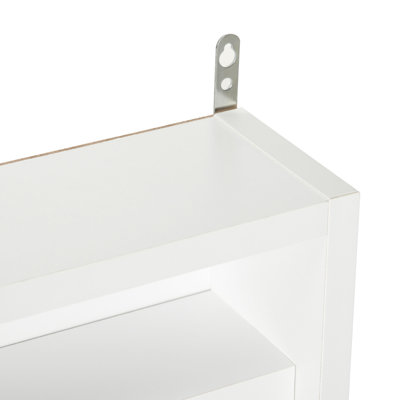 Display Cabinet, Glass Display Case With 2 Doors And Adjustable Shelves, Wall-Mounted,