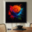"Abstract Color Splash Rose Flower", art botanique contemporain, impression sur toile encadrée-126030950-126030951