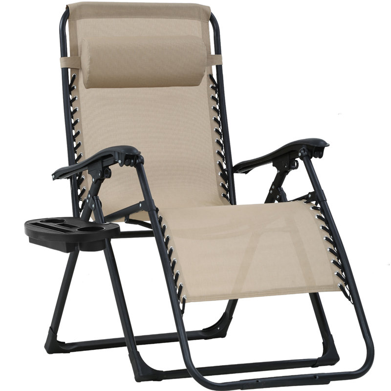Wayman Folding Recliner Chair, Tan