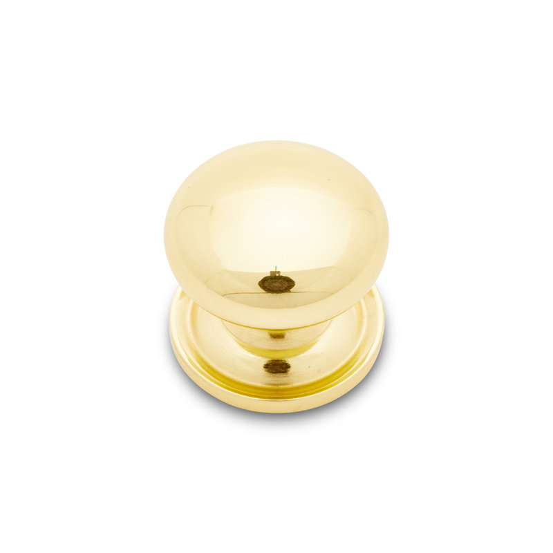 Poignée champignon unie avec plaque arrière attachée CK Series, Laiton poli, Petit