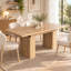 Table de salle à manger extensible moderne pour 4 à 8 personnes, table de cuisine et de salle à manger avec rallonge amovible, pieds cannelés ondulés, coins arrondis