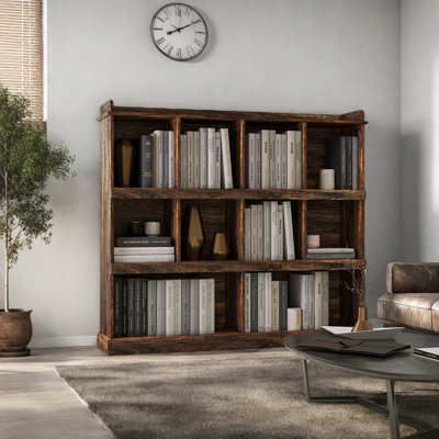 Rustic Retro Style Bookcase With 10 Compartments,suitable For Living Room, Study, Foyer Can Be Used As A Display Shelf