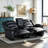Lamyiah 77.6'' Wide Soft Vegan Leather Manual Reclining Loveseat Sofa with Storage and Cupholders-1521133485