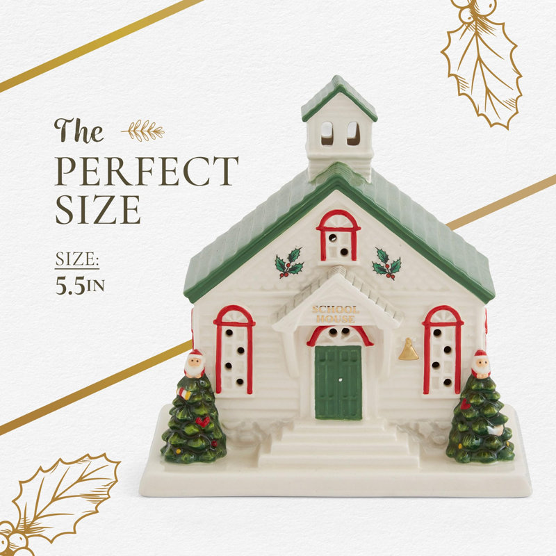 Spode Christmas Tree Led School House 5.5"