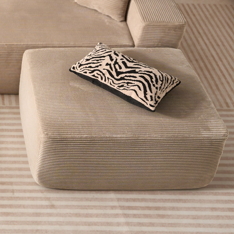 No Assembly Required of large-sized corduroy Ottoman modules,Matching modular sofa combination sofa, Corduroy Brown