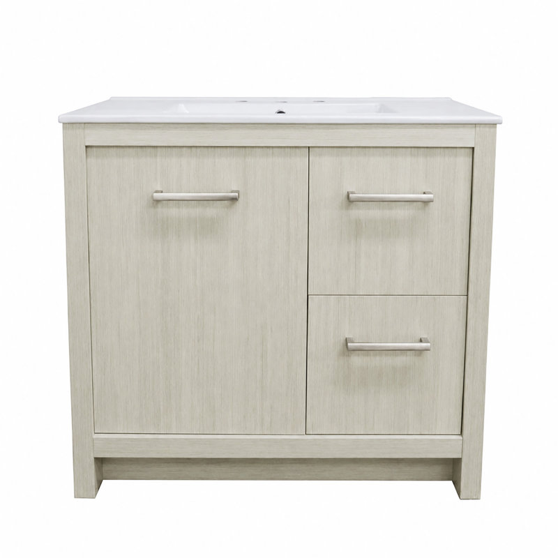 Cogsville 36'' Single Bathroom Vanity with Ceramic Top