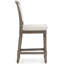 Tabouret de bar à hauteur de comptoir gris patiné de 26 po avec dossier rembourré, texturé, dans la salle à manger et la table de pub Tabouret de 26 po, gris, siège pour la cuisine