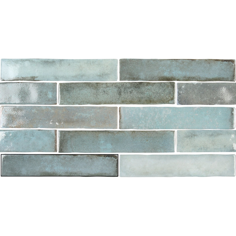 Carreau de céramique l 2 po x L 10 po Edisto, Bleu ardoise