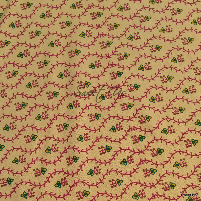 Cotton Floral Vine Round Tablecloth Gold Red Table Linen, Gold/Red, 88" x 88"
