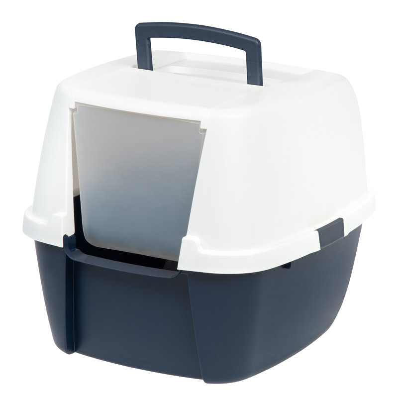 Enceinte de litière en plastique IRIS, Bleu marine