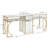 Modern Double Position Modern Nail Desk with Drawer and Shelf 78.7'' Wide, Metal Frame