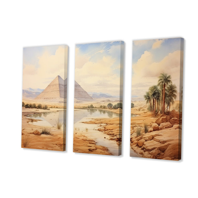 Ancienne pyramide égyptienne, art mural, Toile tendue, H 28 po x l 36 po x P 1 po