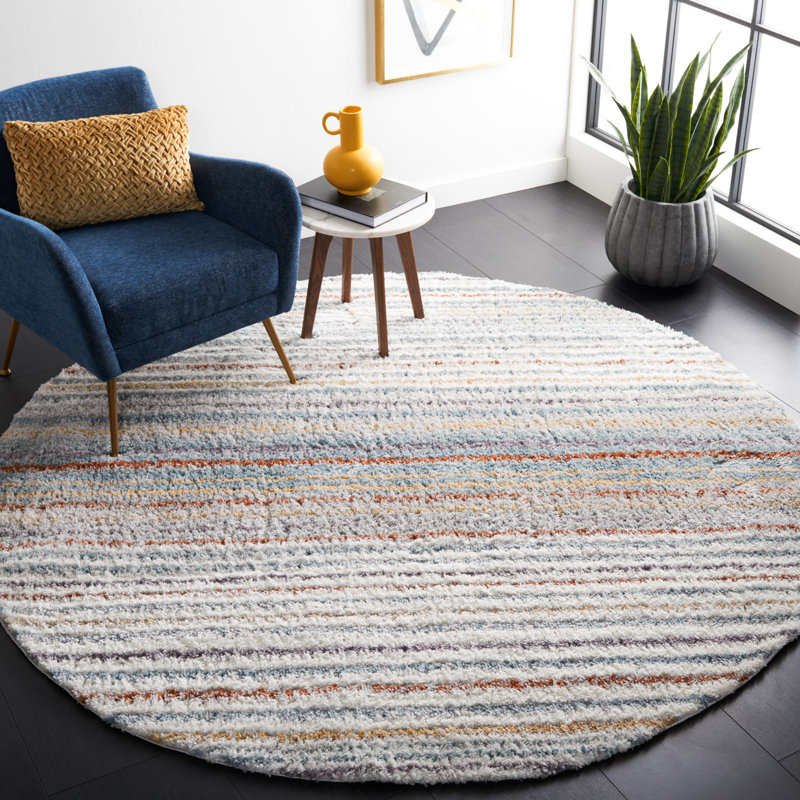Joubruwn Performance Striped Rug, Round 7'