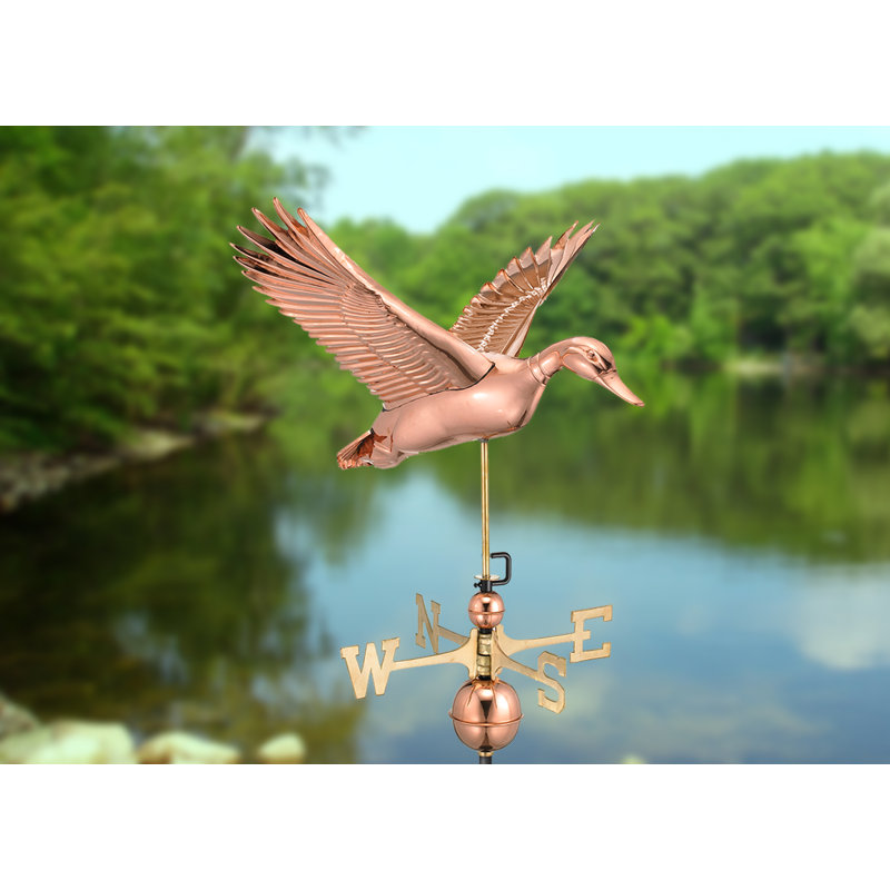 Girouette Flying Duck, Cuivre poli