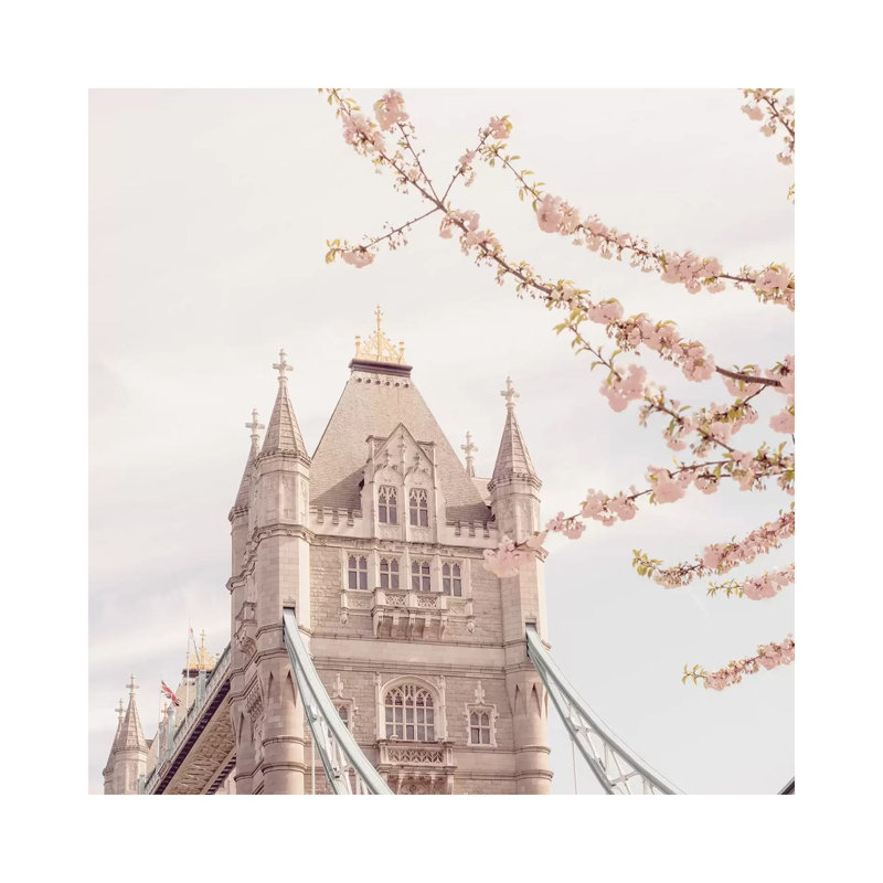 London Tower Bridge In Spring - Print on Canvas, 45.72cm H x 45.72cm W x 3.81cm D, Wrapped Canvas