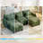 Chenille  Loveseat with Movable Ottoman (Green)