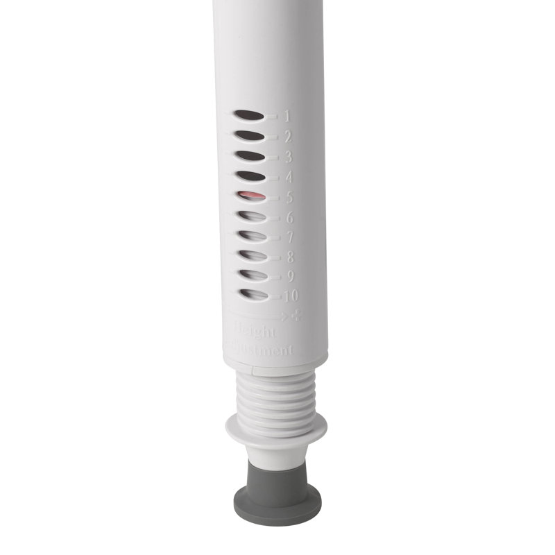 White Adjustable Plastic Shower Chair with Back and Arms