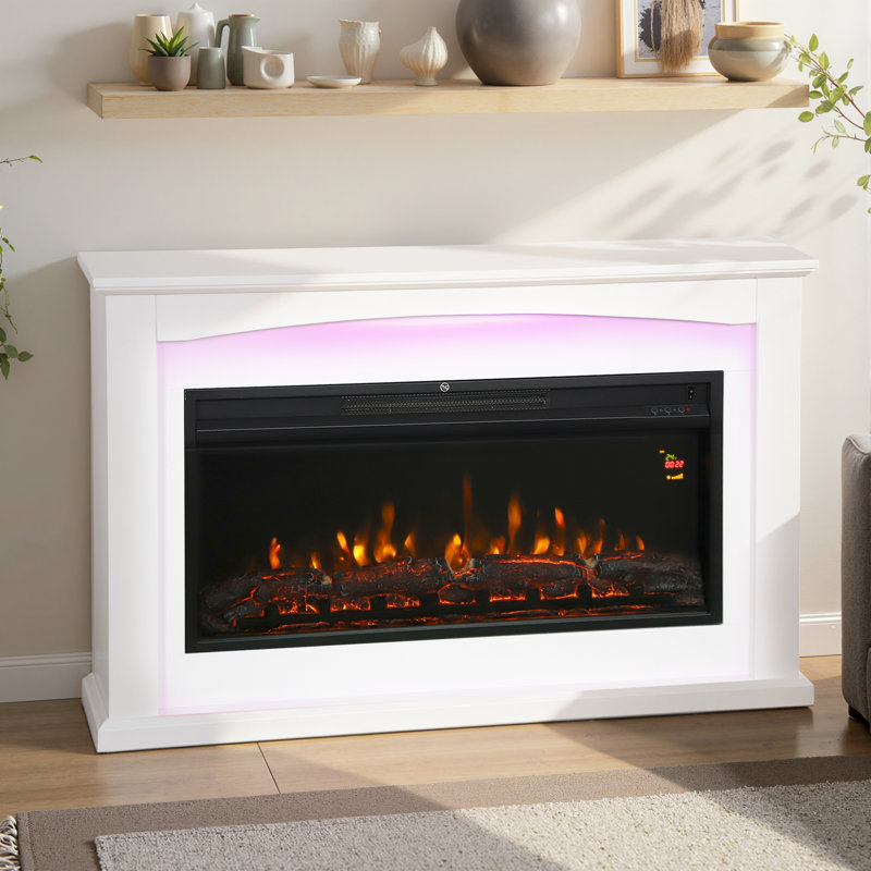 Ivy Bronx 121cm W White Electric Remote