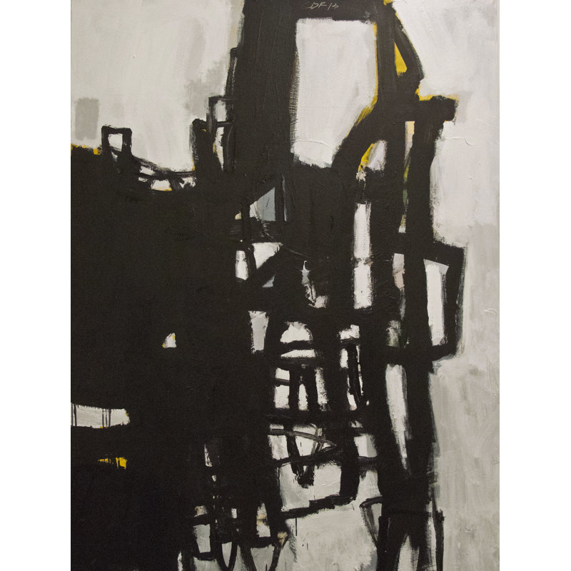 Intérieur par Carlos Davila Rinaldi - Peinture, H 32 po x l 24 po, Toile tendue
