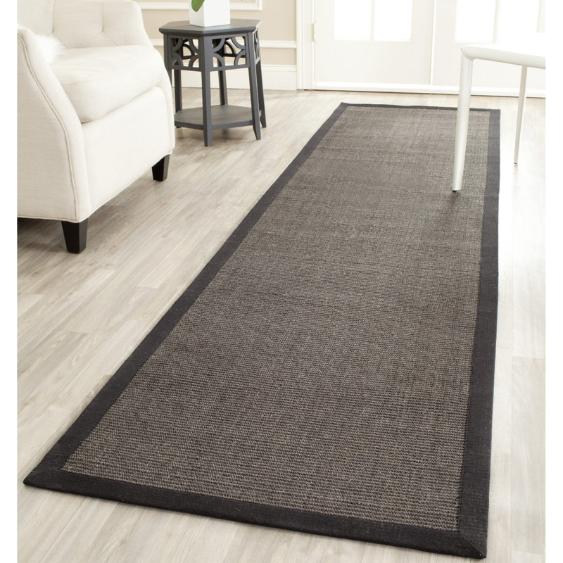 Tapis gris anthracite en jute / sisal Dollard, Tapis de couloir 2 pi 6 po x 8 pi