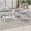 Mariano Steel 4-Pieces Coversation Set, Off White+Grey