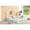 Lit double en bois blanc avec garde-corps - élément de chambre rustique blanc, look élégant