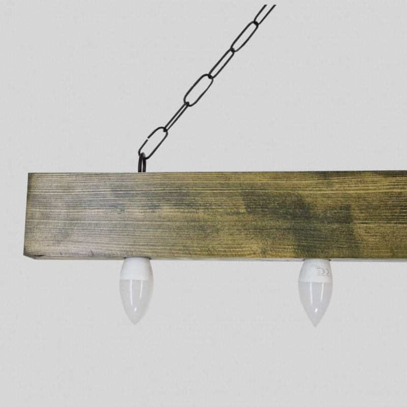 Luminaire suspendu pour îlot de cuisine 5 lumières Gelb, Vert noyer