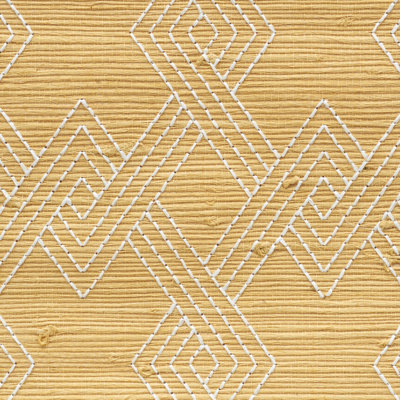 Hix Embroidered Jute Wallpaper