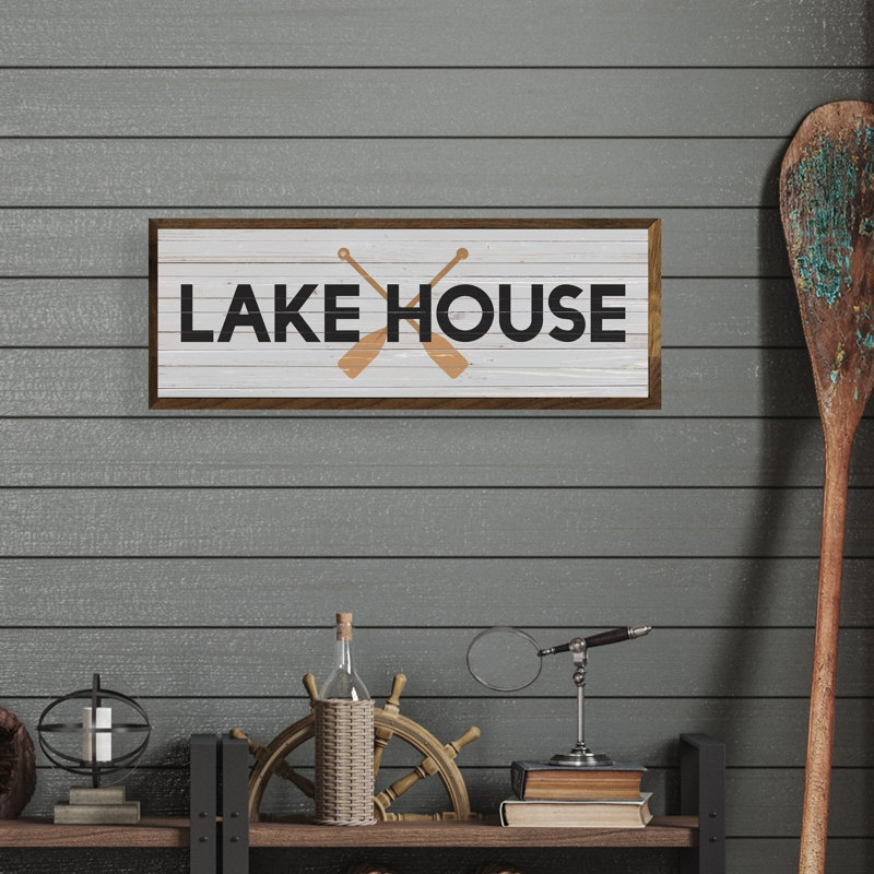 Lake House Oars Whitewash, H 16 po x l 48 po
