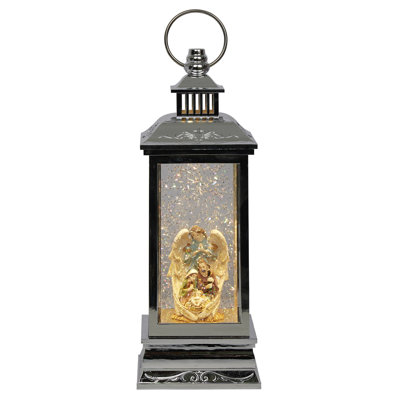 Angel Nativity Snowglobe with LED Light and Music