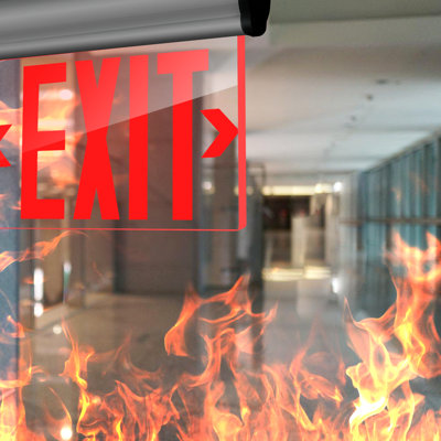 RUN BISON Thermoplastic Edge Lit LED Exit Sign