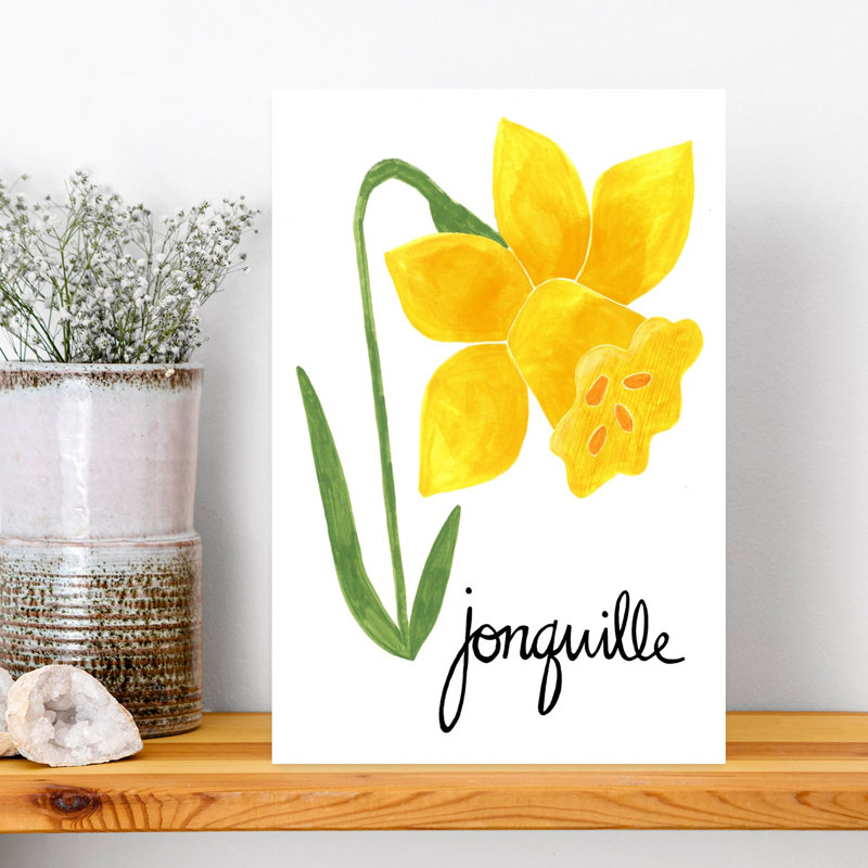 Illustration de jonquille jaune, nature, fleur de jonquille, 18" H x 12" W