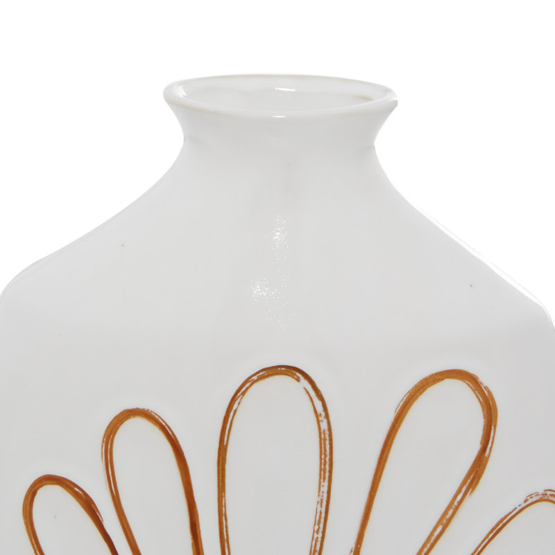 Vase de table intérieur / extérieur blanc / brun Sonderborg, H 18 po x l 15,16 po x P 5,5 po