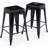 Stackable Metal Bar Stools Set of 2, Counter Height Bar Stools 24 Inches Industrial Bar Chairs Patio Stool, Backless Stool Indoor Outdoor Classroom Kitchen Stools Bar Chairs-86098472