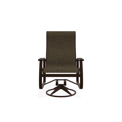 Belle Isle Sling Aluminum Frame Dining Supreme Swivel Rocker with Marine Grade Polymer Arm Accent