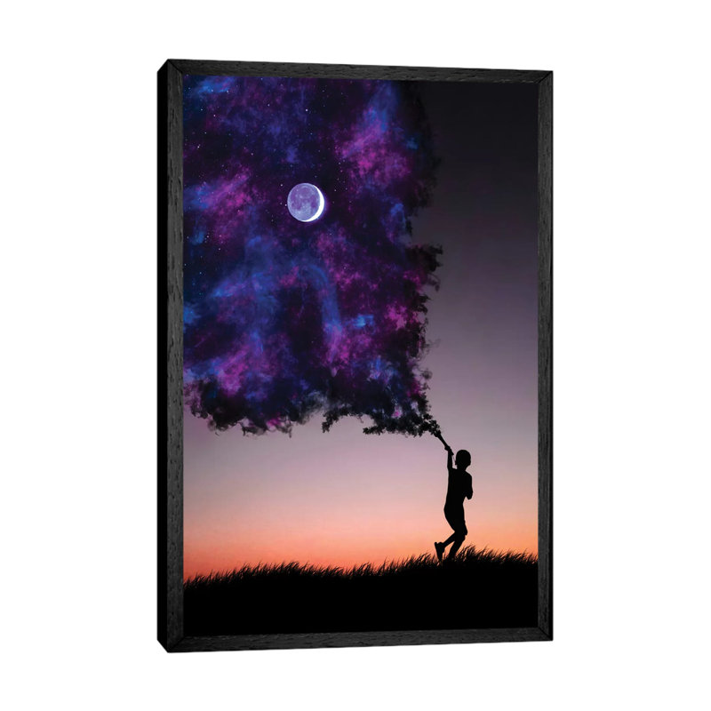 Free Kids by Abdullah Evindar - Print on Canvas, 66.04 cm H x 45.72 cm W, Black Framed